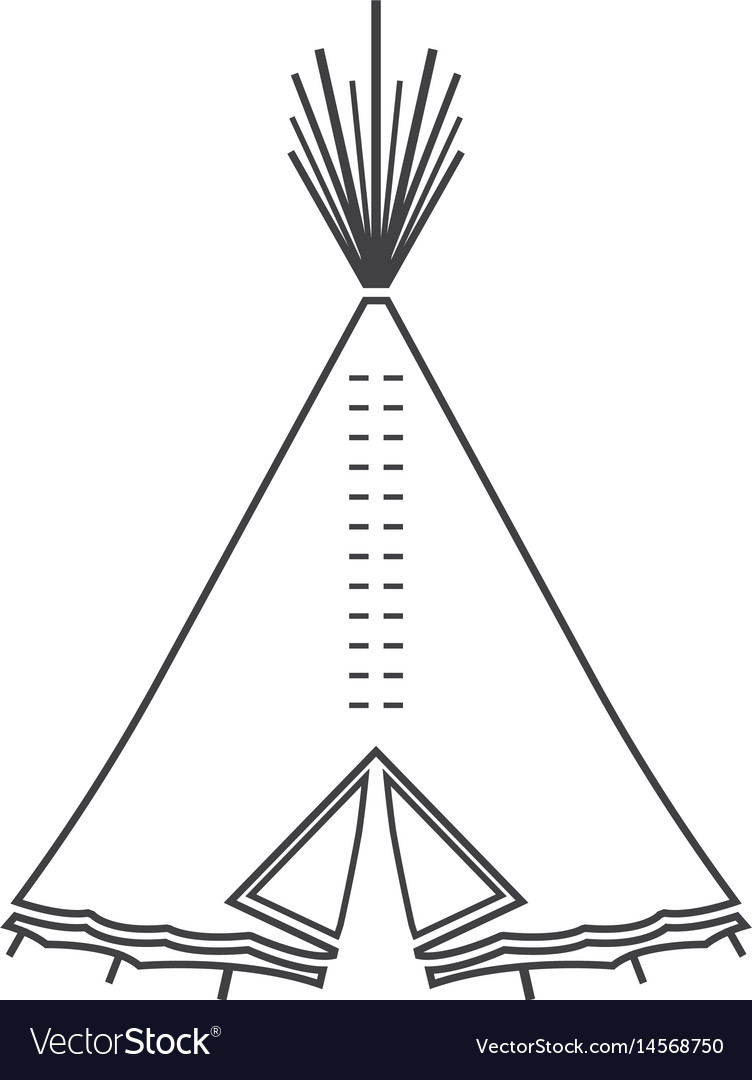 Icon or emblem indian or tipi tent for outdoor Vector Image