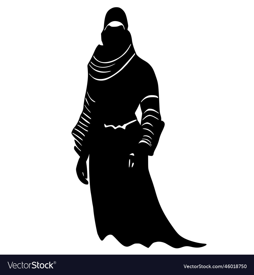 Medieval assassin silhouette Royalty Free Vector Image