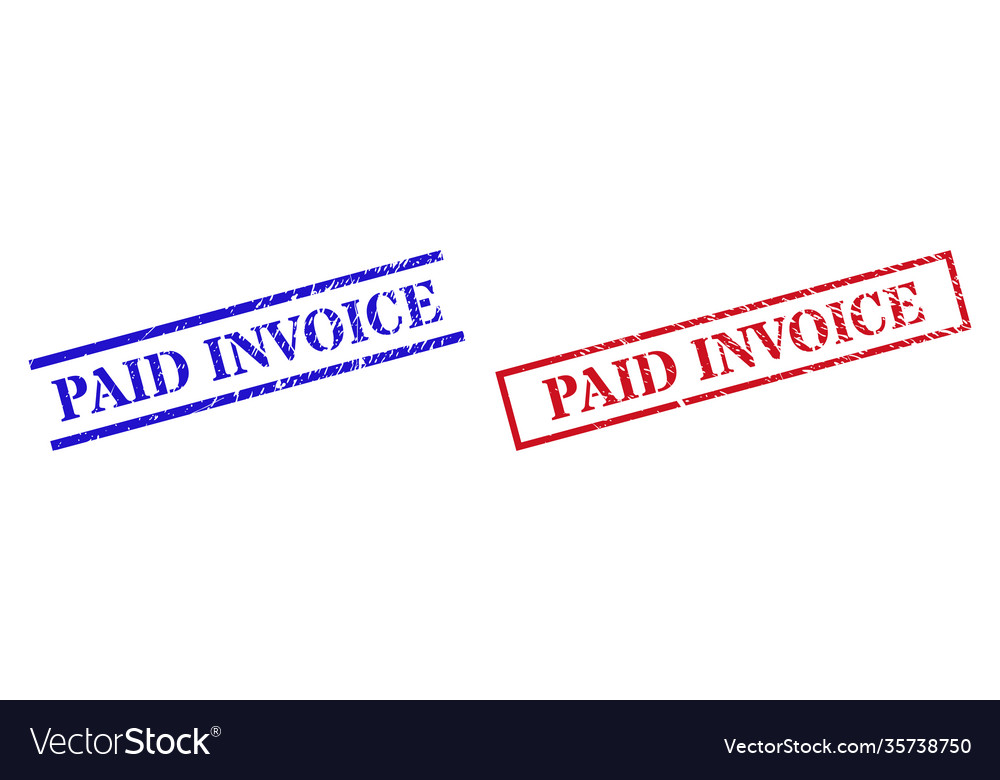 Paid invoice grunge scratched stamp seals Vector Image