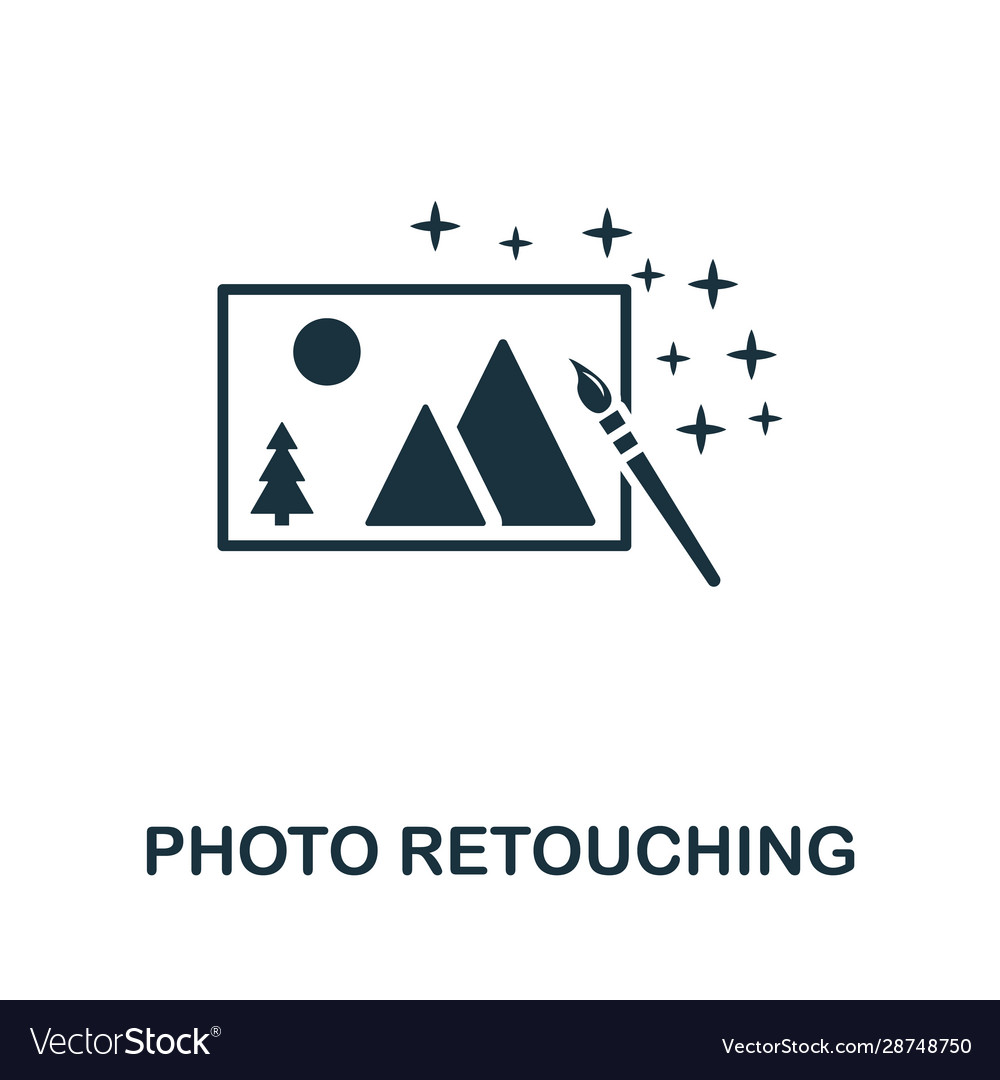 Photo retouching icon simple element from design