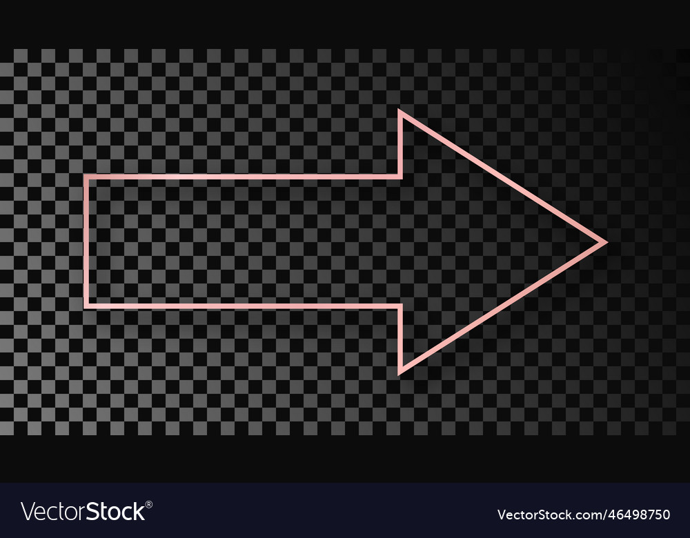 Roségold leuchten Pfeilform Rahmen mit Schatten vector image Roségold leuchten Pfeilform Rahmen mit Schatten