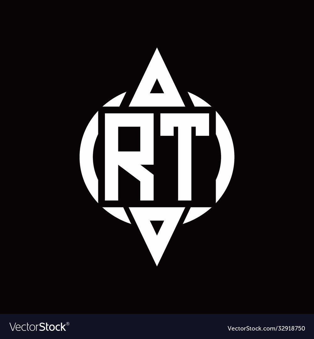 Rt logo with circle rounded combine triangle top