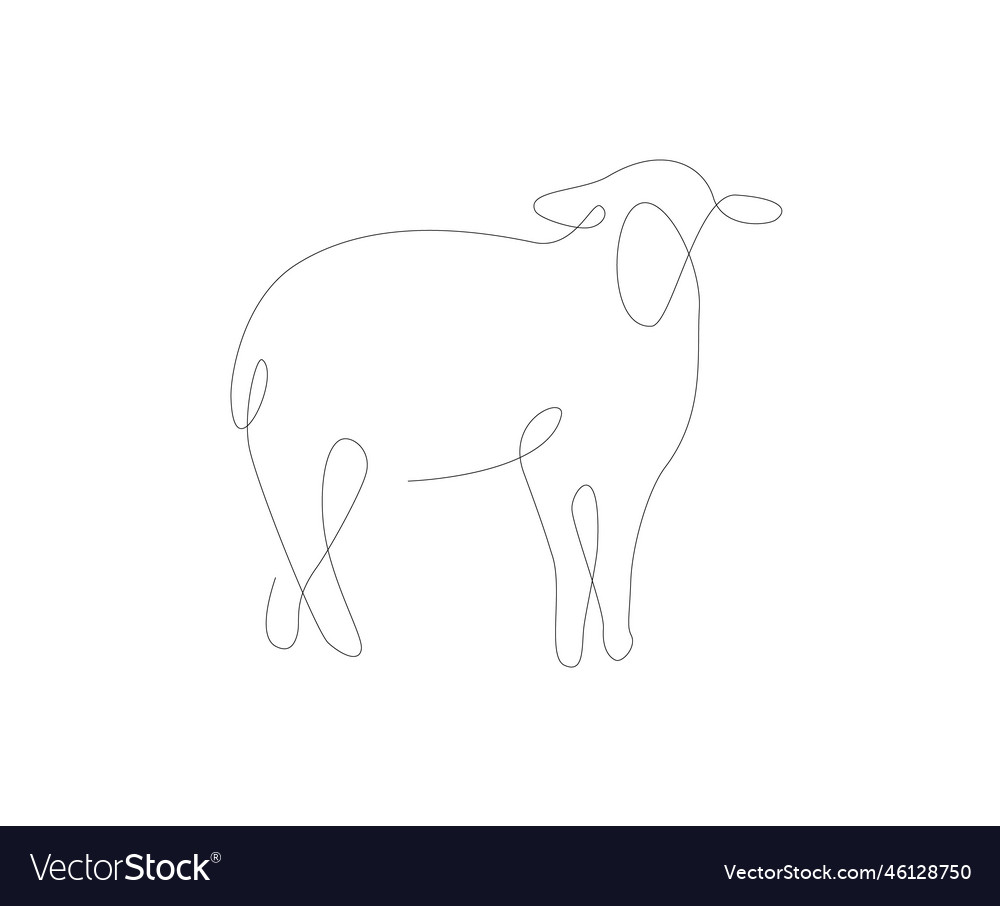 Sheep one line lamb single