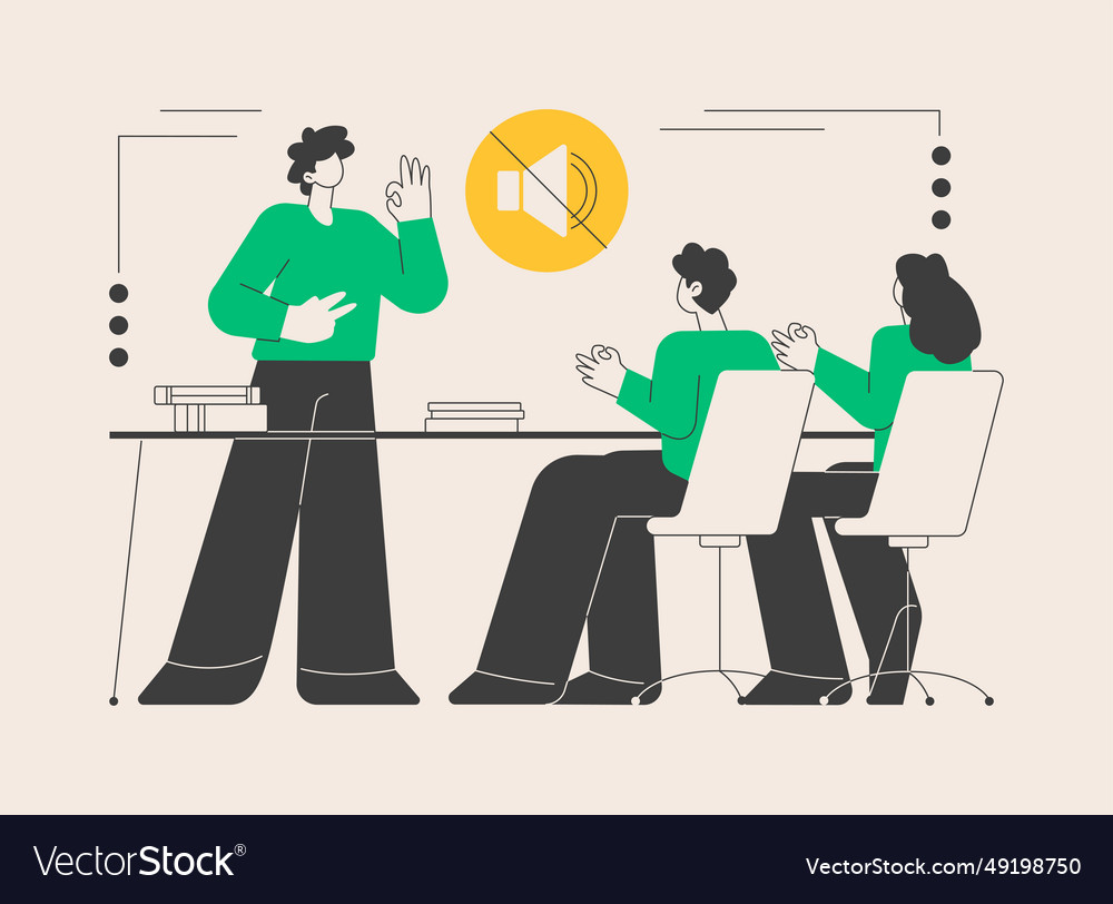 Sign language classes abstract concept Vector Image Sign language classes abstract concept