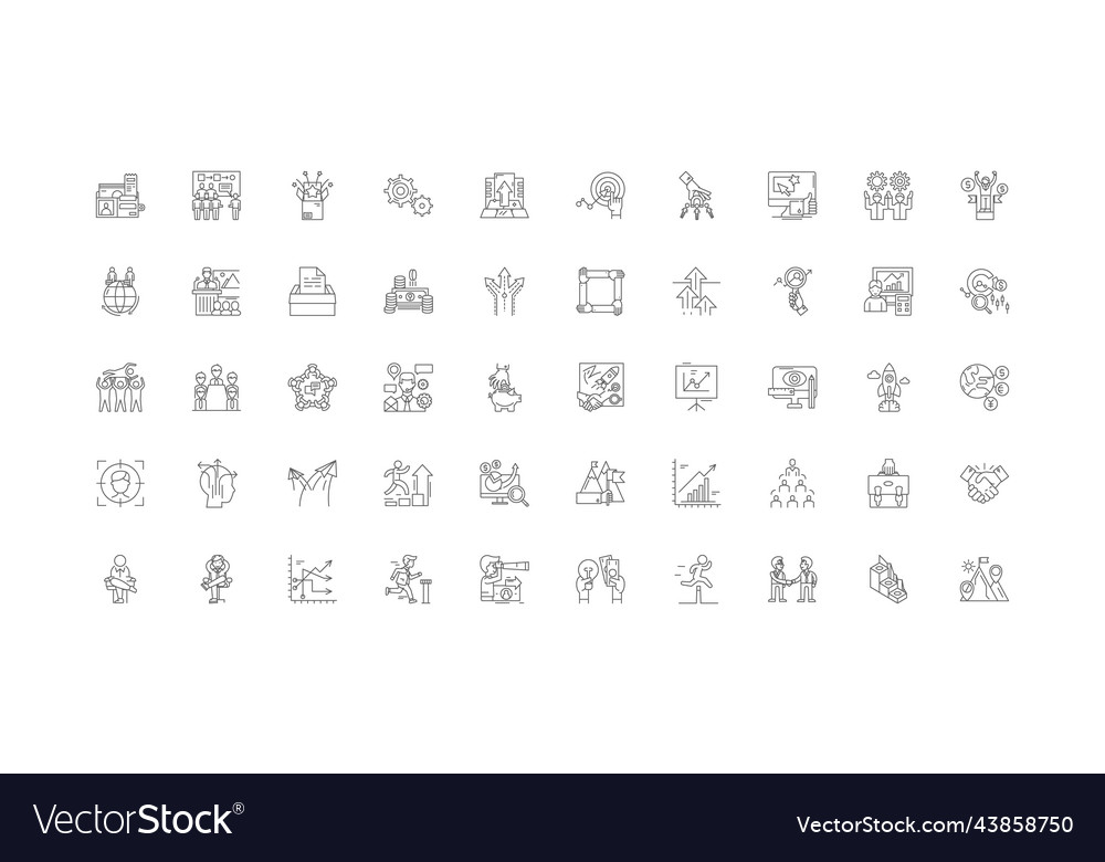 Startup concept linear icons line