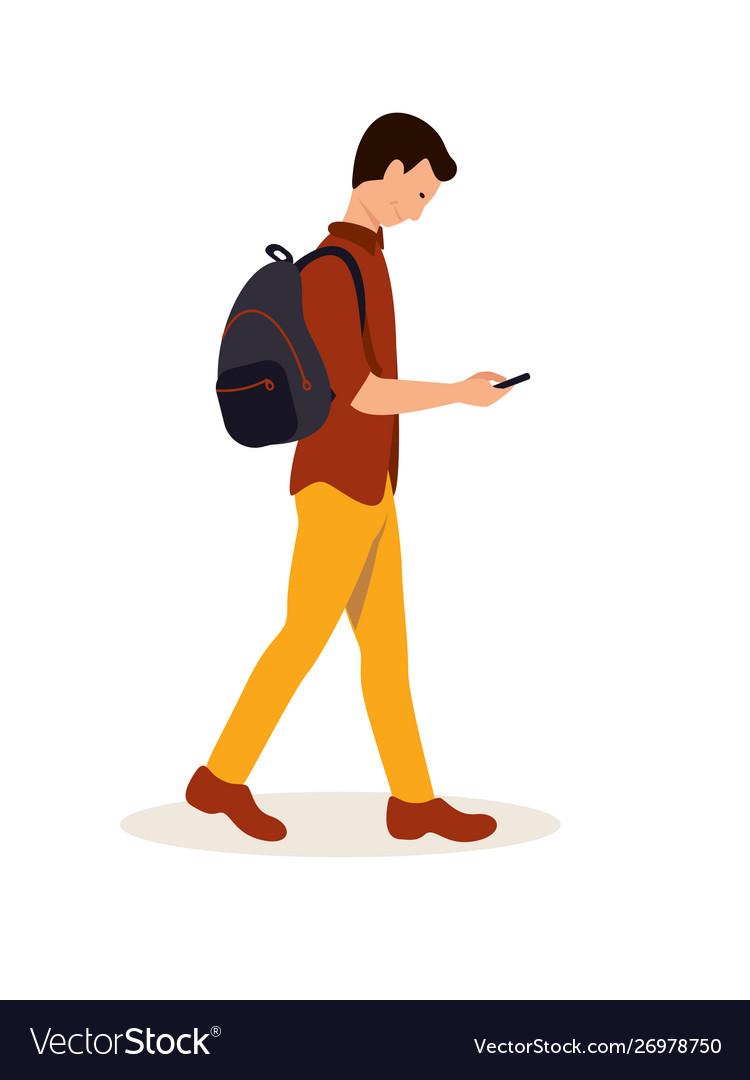 student-going-to-college-flat-royalty-free-vector-image