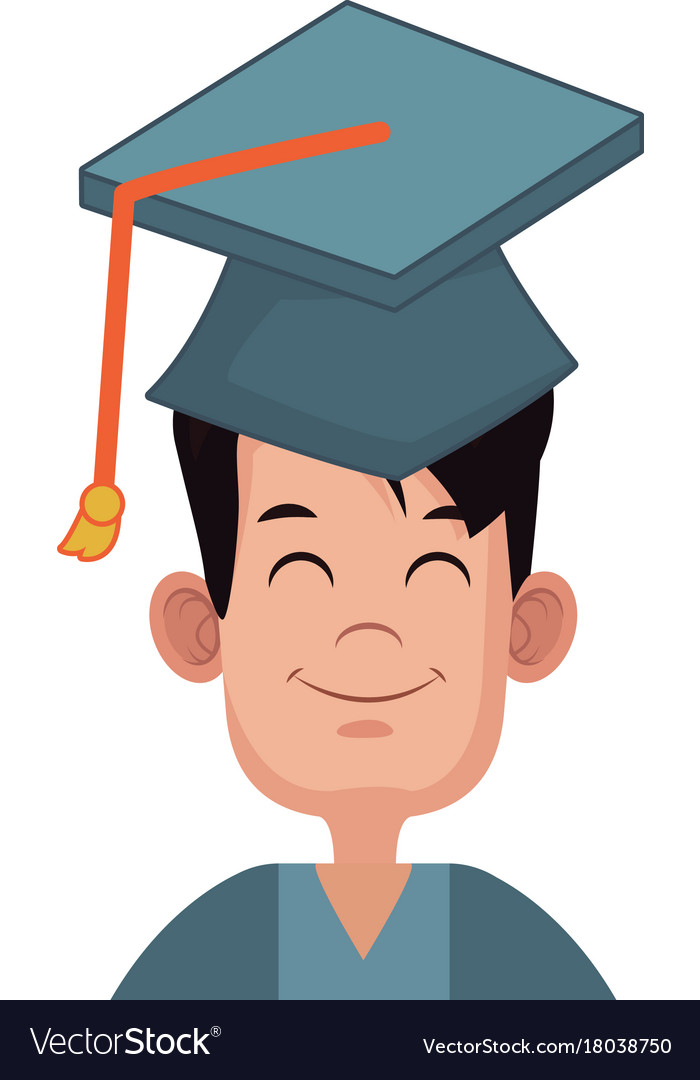 Student graduation cartoon Royalty Free Vector Image