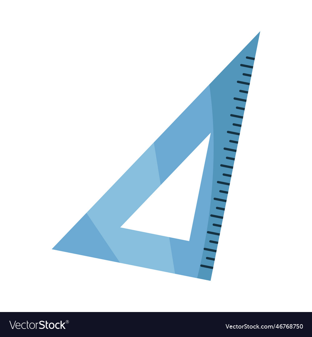 Triangle ruler for math or geometry classes vector image Triangle ruler for math or geometry classes