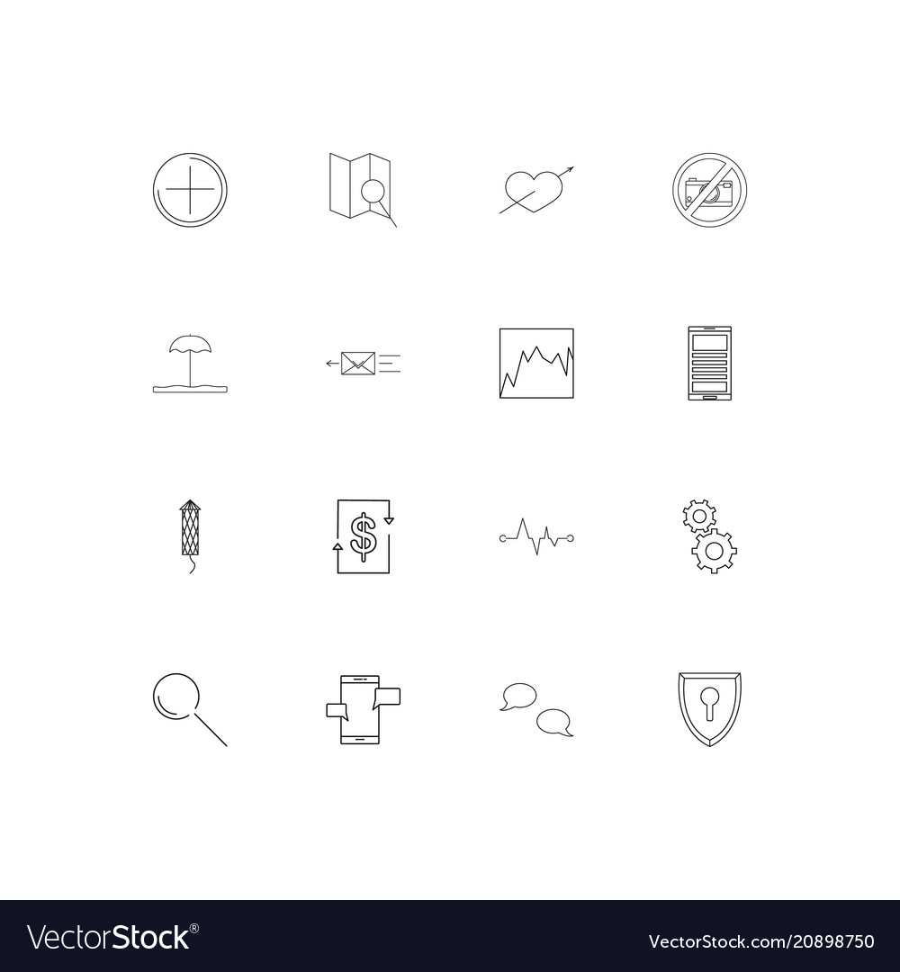 Web linear thin icons set outlined simple