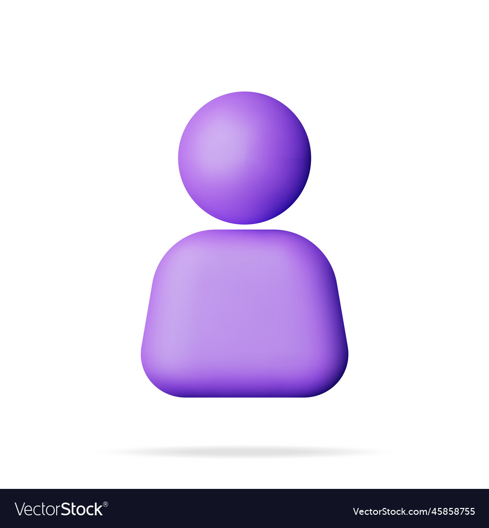 3d simple user icon isolated