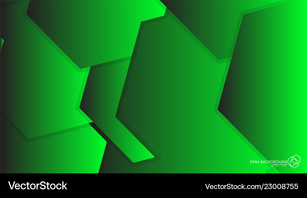 Abstract background hexagon green light and shadow