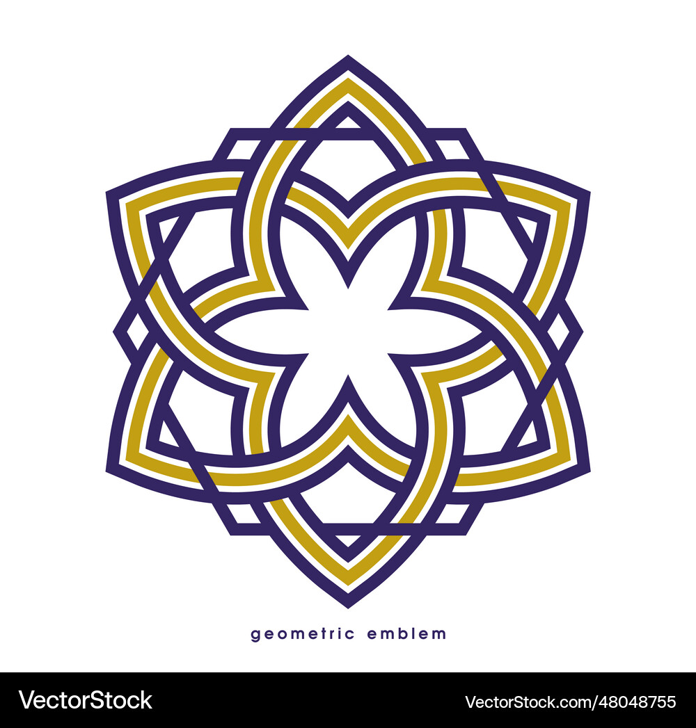 Abstract geometric flower symbol isolated Vector Image