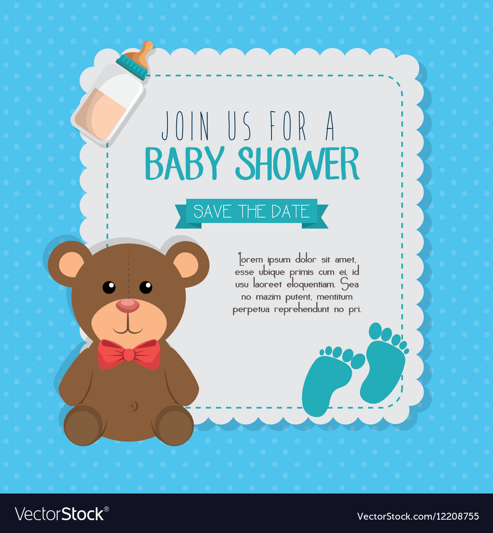 Baby shower invitation card Royalty Free Vector Image