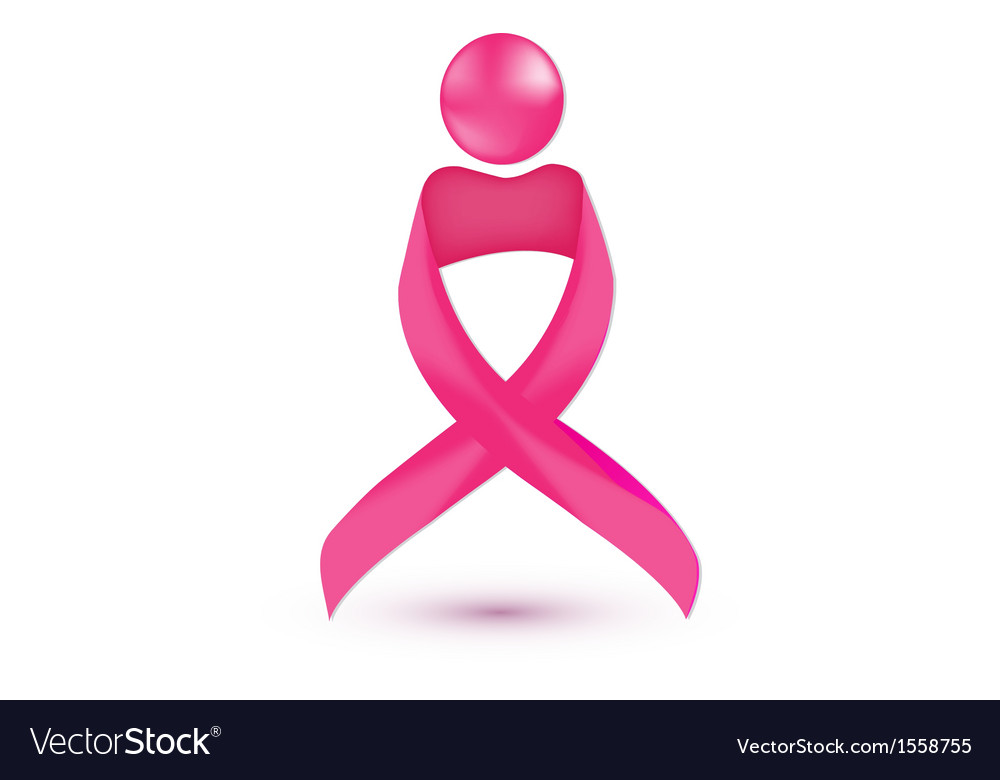 Breast ribbon logo Royalty Free Vector Image VectorStock