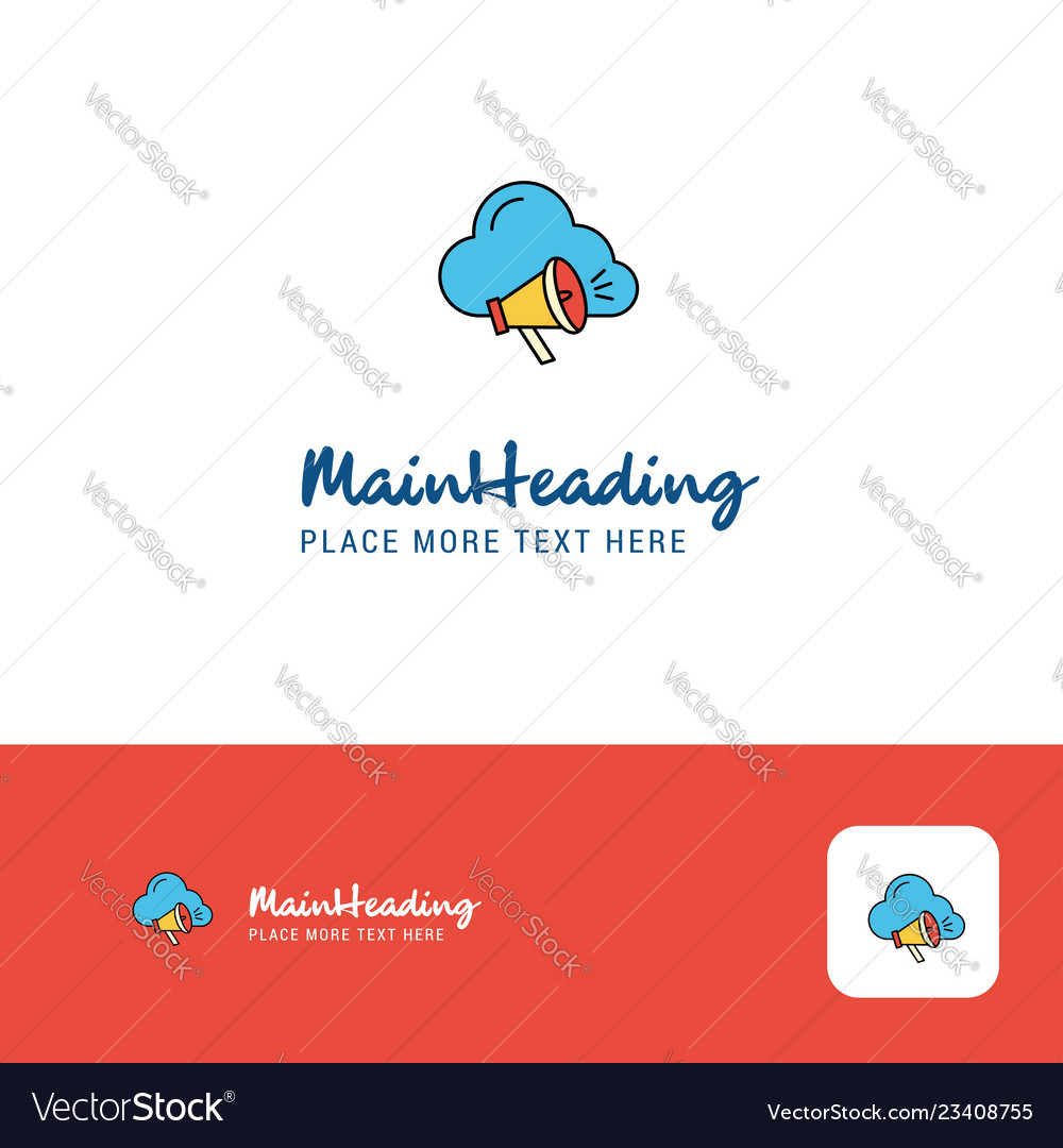 Creative cloud music logo design flat color