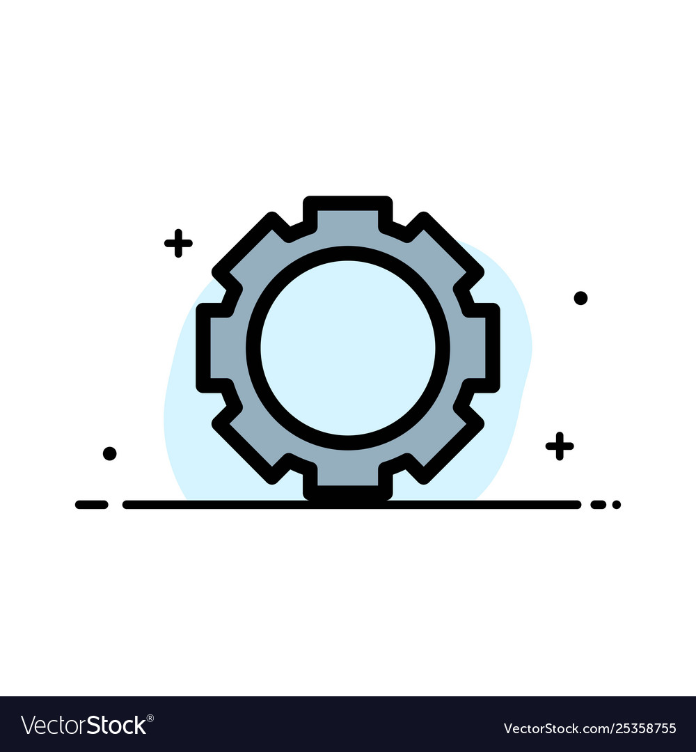 Gear setting instagram business flat line filled