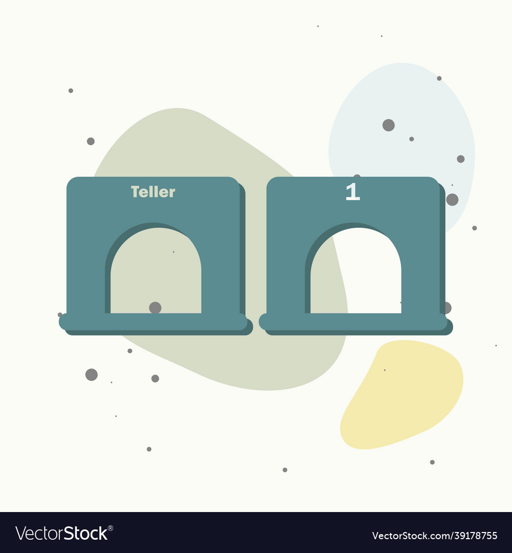 Image set teller window on multicolored background