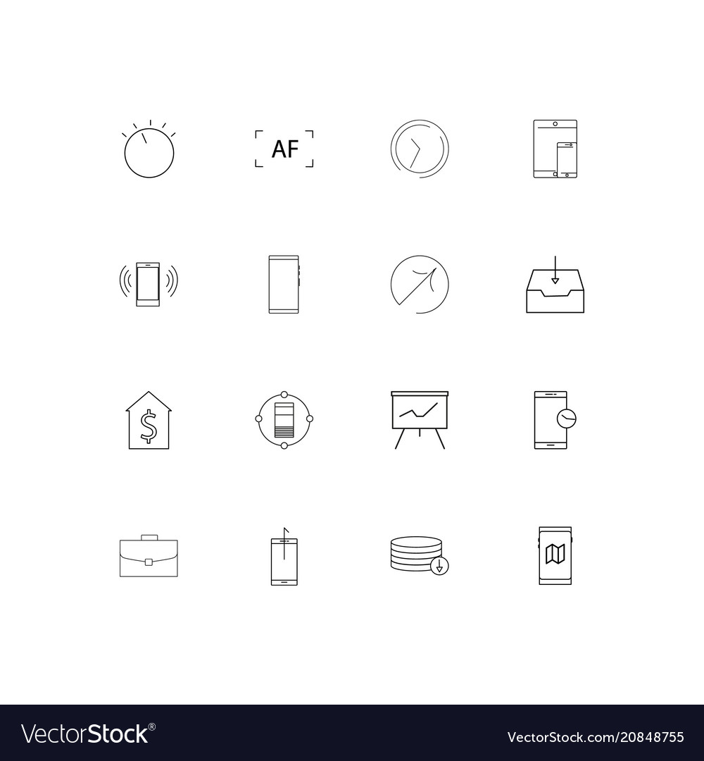 Internet of things linear thin icons set outlined