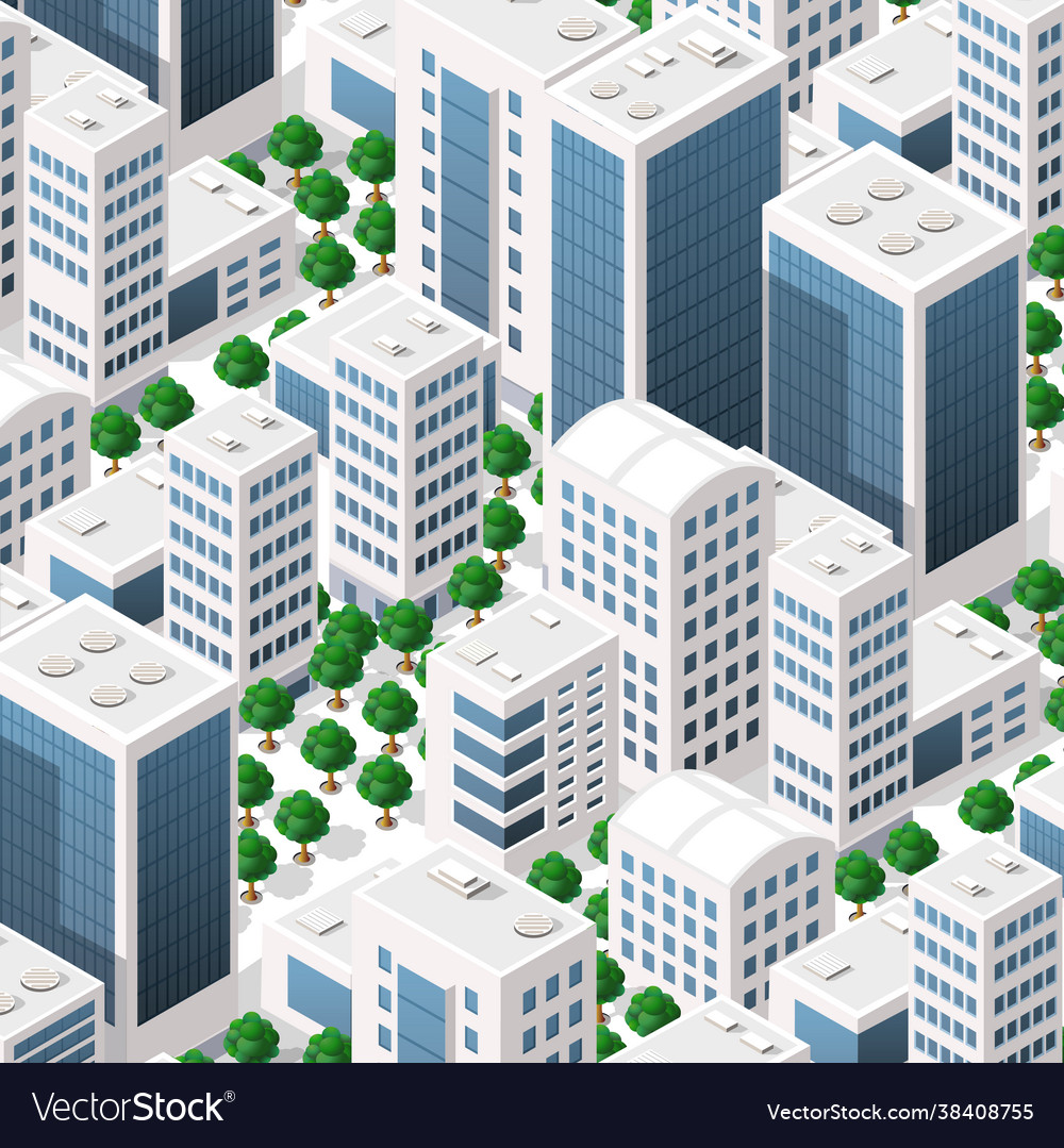 Isometric landscape structure city buildings Vector Image