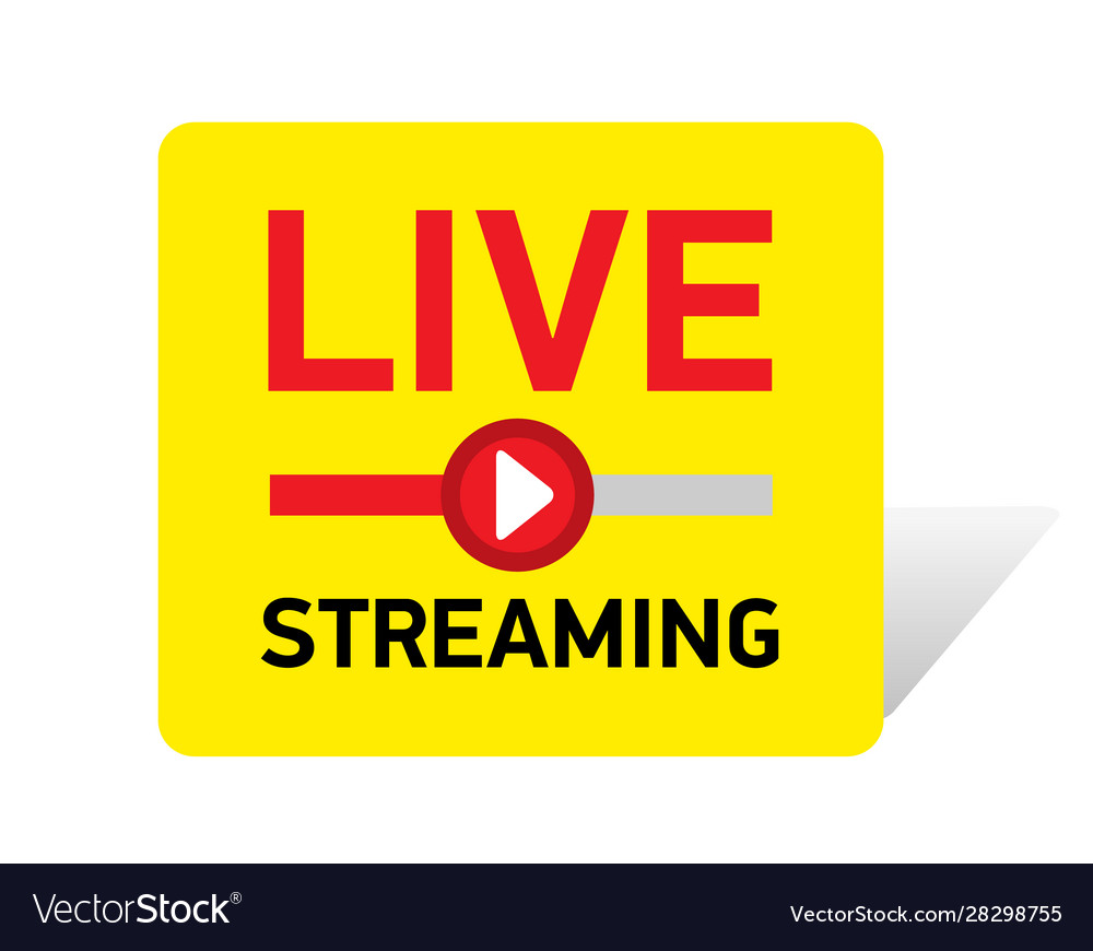 Live streaming red button vector image Live streaming red button