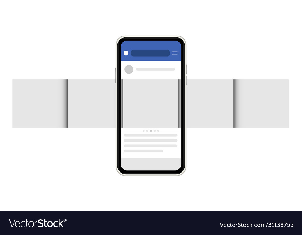 Mock up social network interface carousel vector image Mock up social network interface carousel