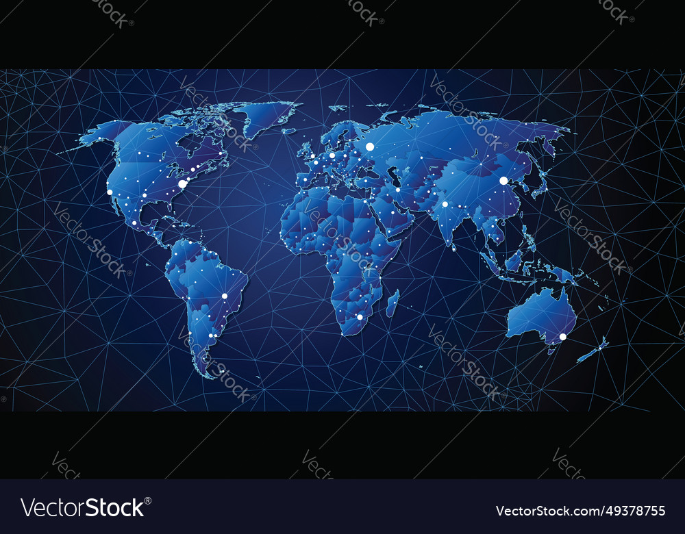 Modern world map with connection lines Vector Image Modern world map with connection lines