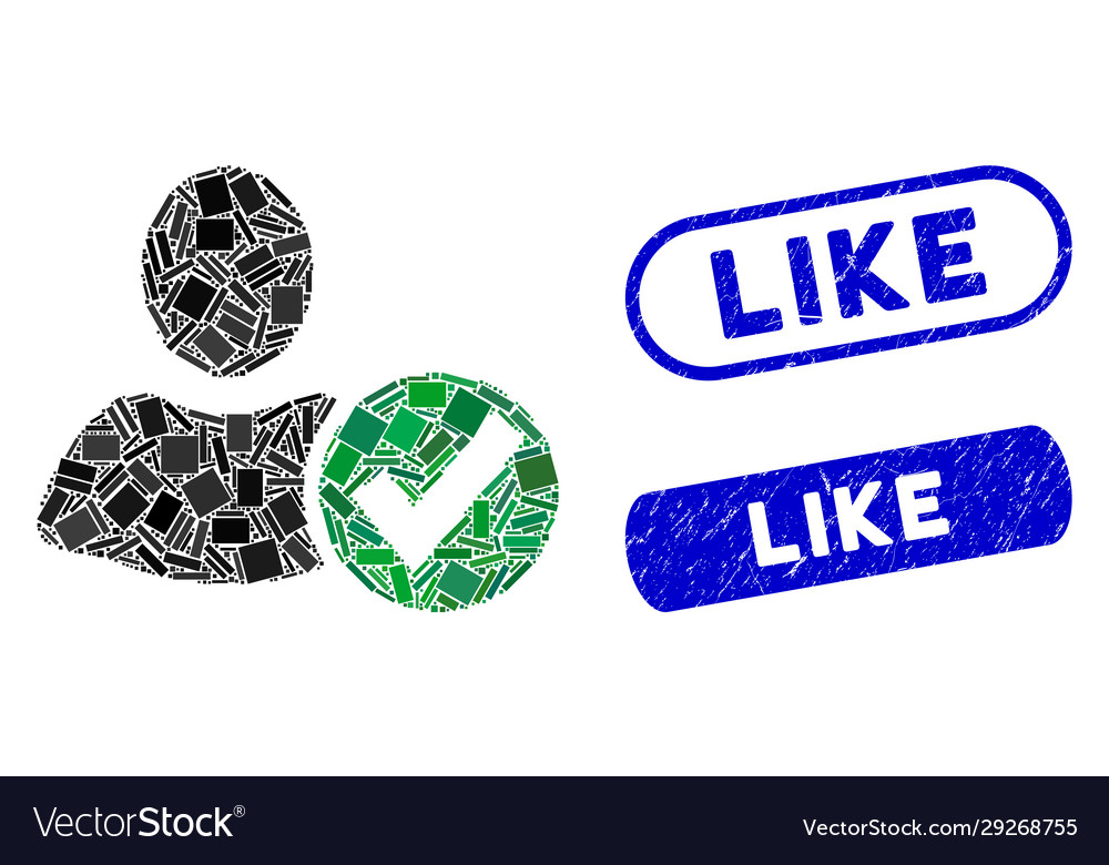 Rectangle mosaic apply user with distress like vector image Rectangle mosaic apply user with distress like