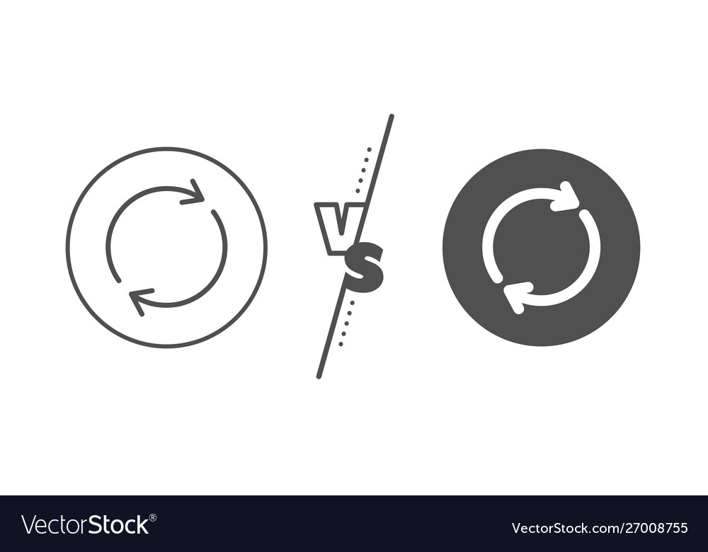 Refresh line icon rotation arrow sign
