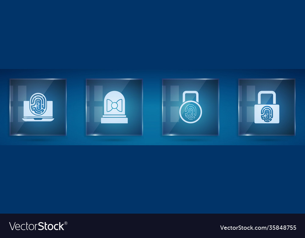Set laptop with fingerprint motion sensor vector image Set laptop with fingerprint motion sensor