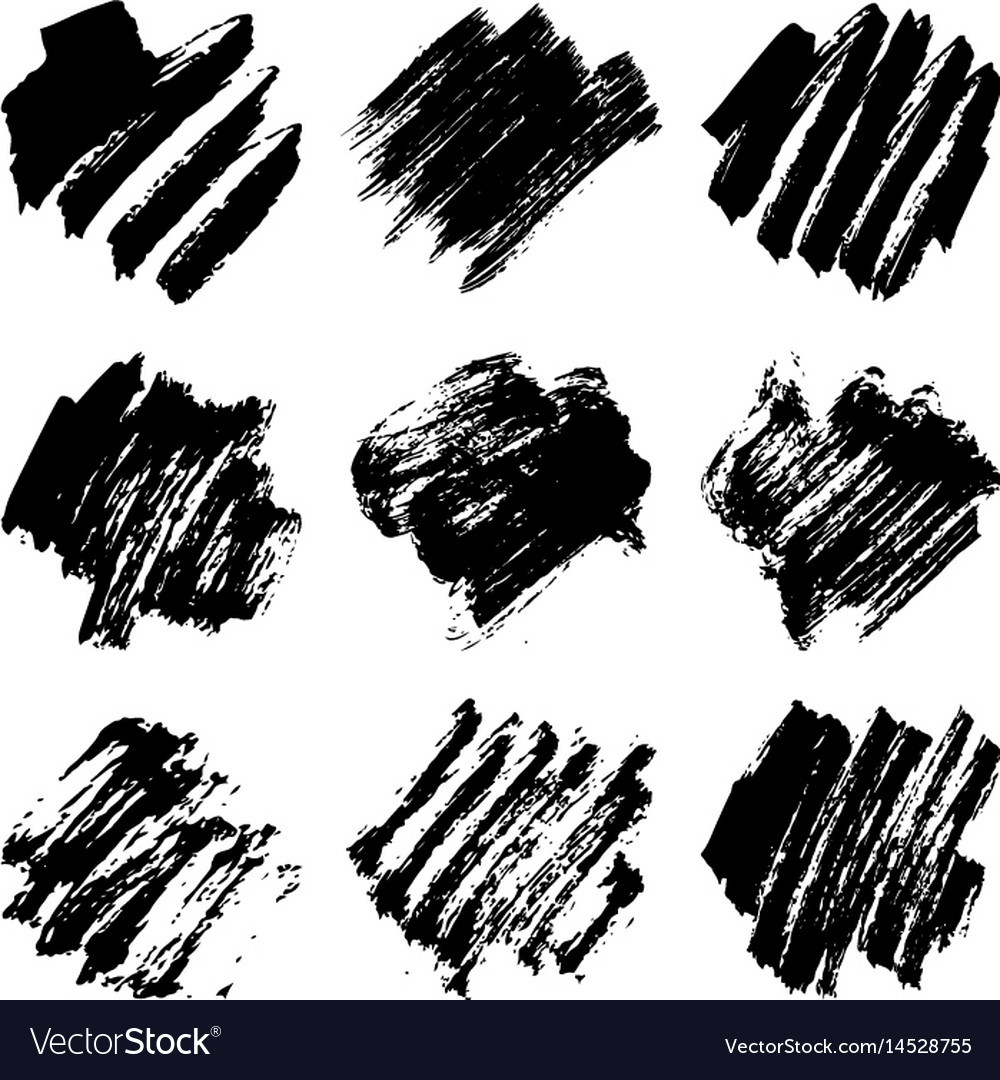 Set of black ink stains Royalty Free Vector Image