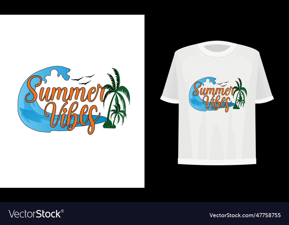 Summer vibes t-shirt design Royalty Free Vector Image