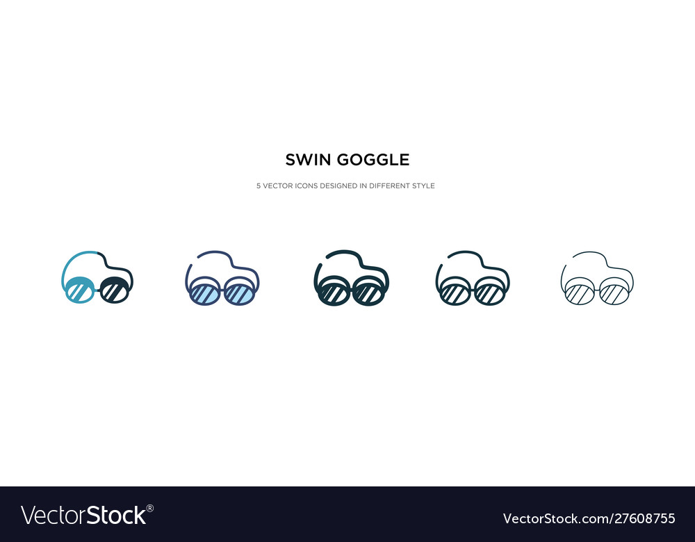 Swin goggle icon in different style two colored
