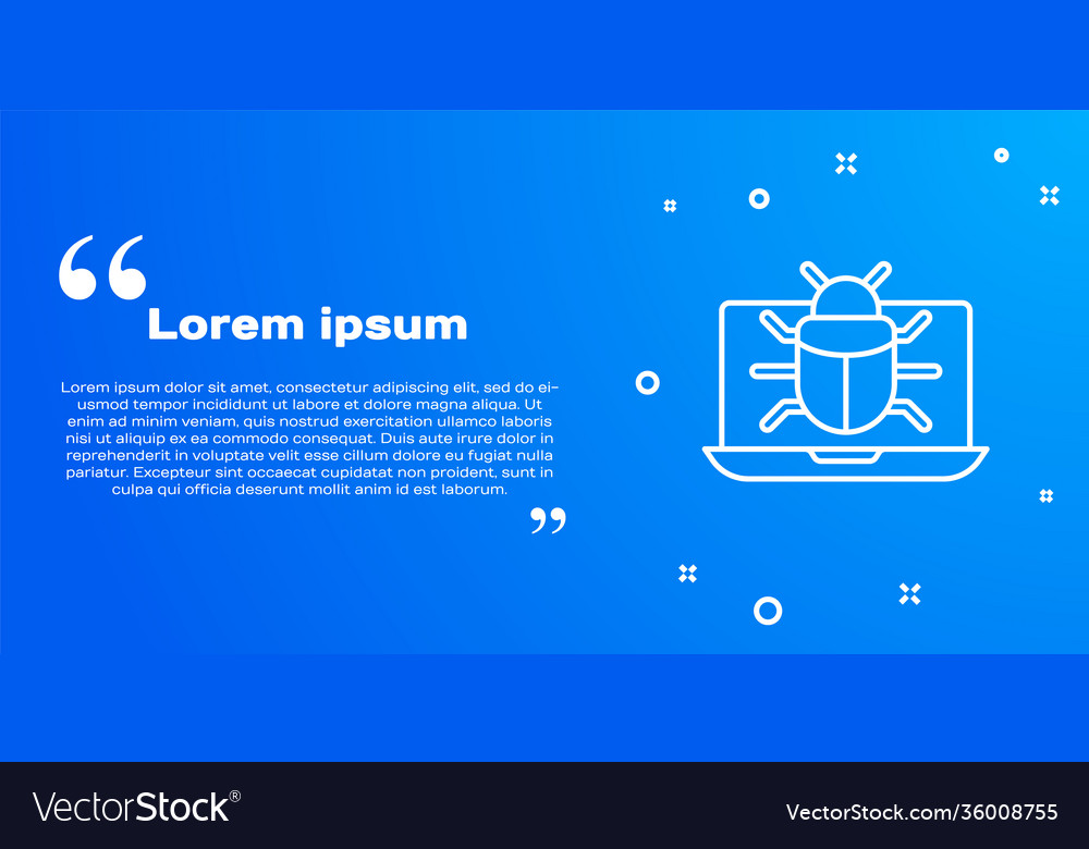 White line system bug on monitor icon isolated vector image White line system bug on monitor icon isolated