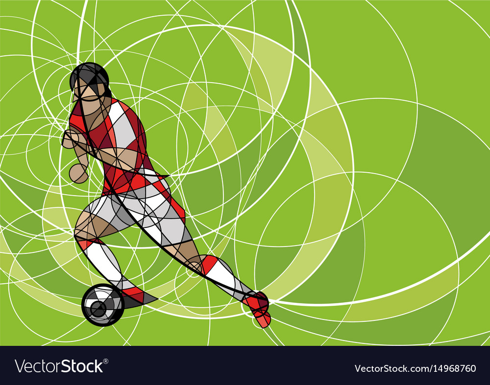 Abstract image of soccer player with ball