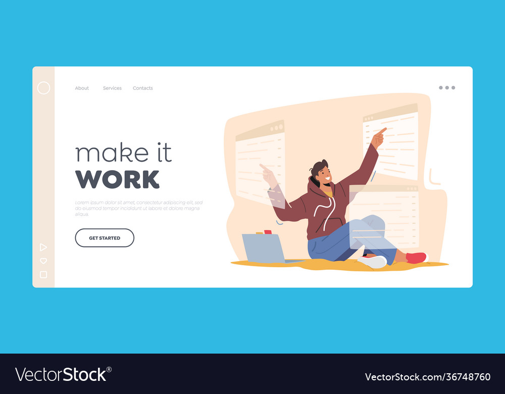 Application software development landing page vector image Application software development landing page