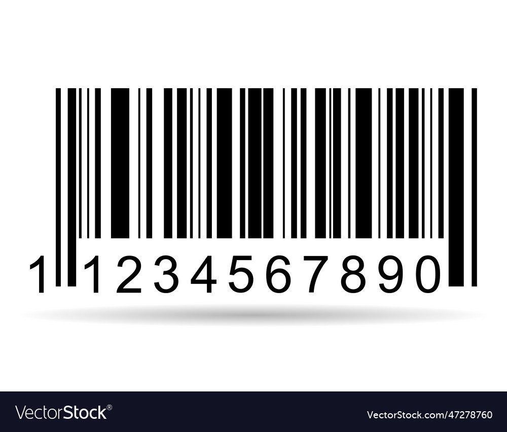 Barcode shadow icon bar code for web flat design vector image Barcode shadow icon bar code for web flat design