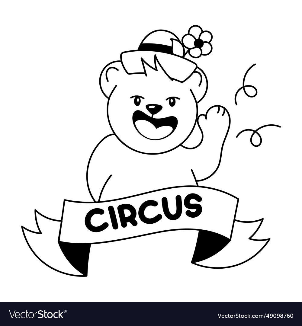 Circus teddy Royalty Free Vector Image - VectorStock