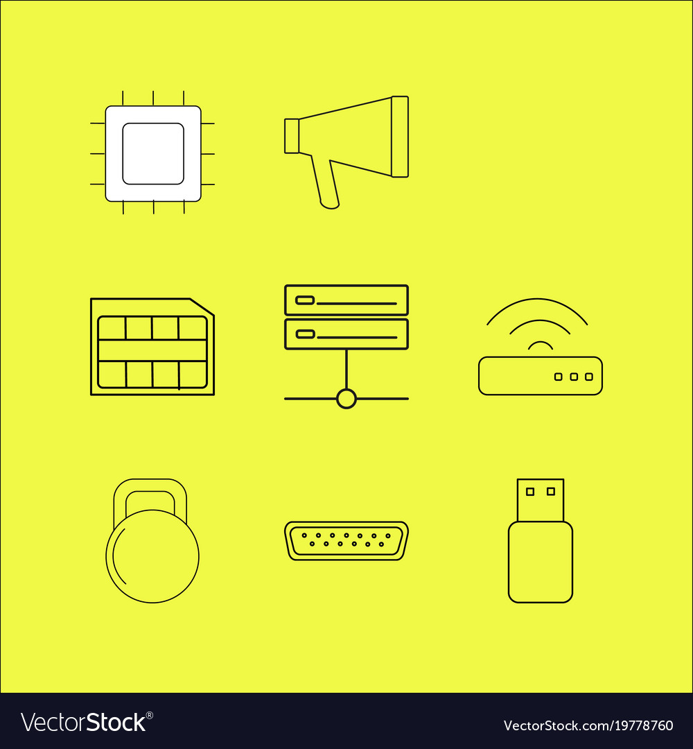 Devices linear icon set simple outline icons
