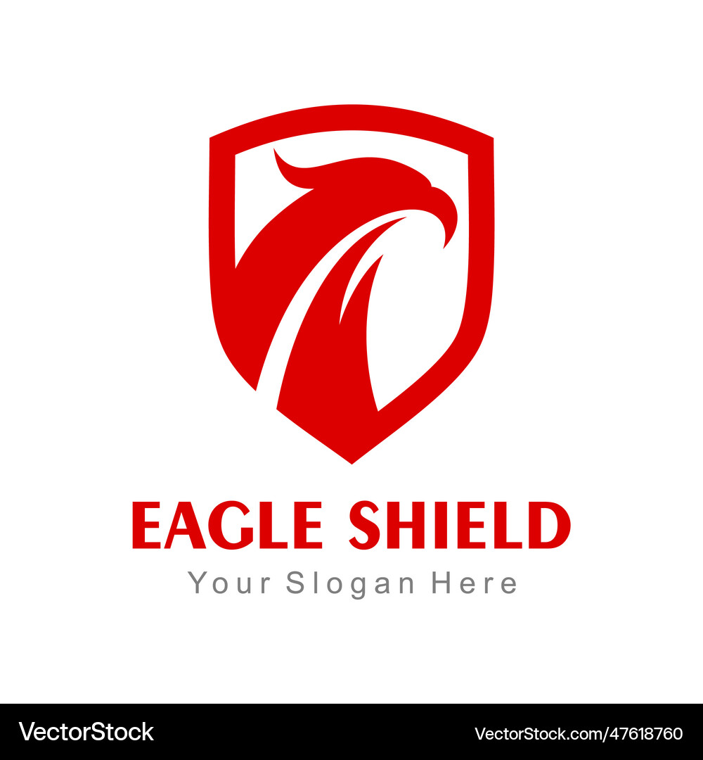 Eagle shield flat style logo Royalty Free Vector Image