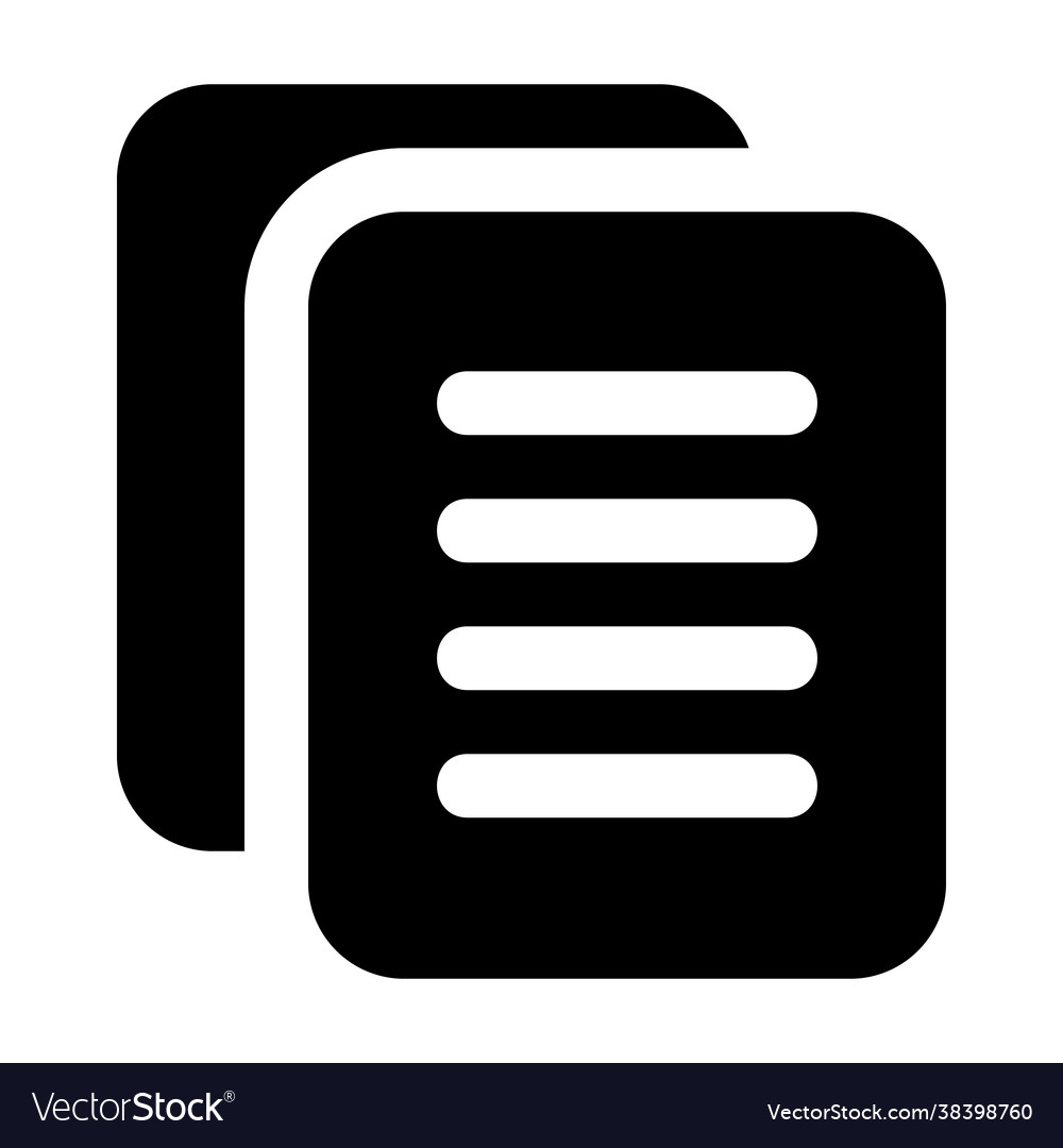 File icon in solid style for any projects vector image File icon in solid style for any projects