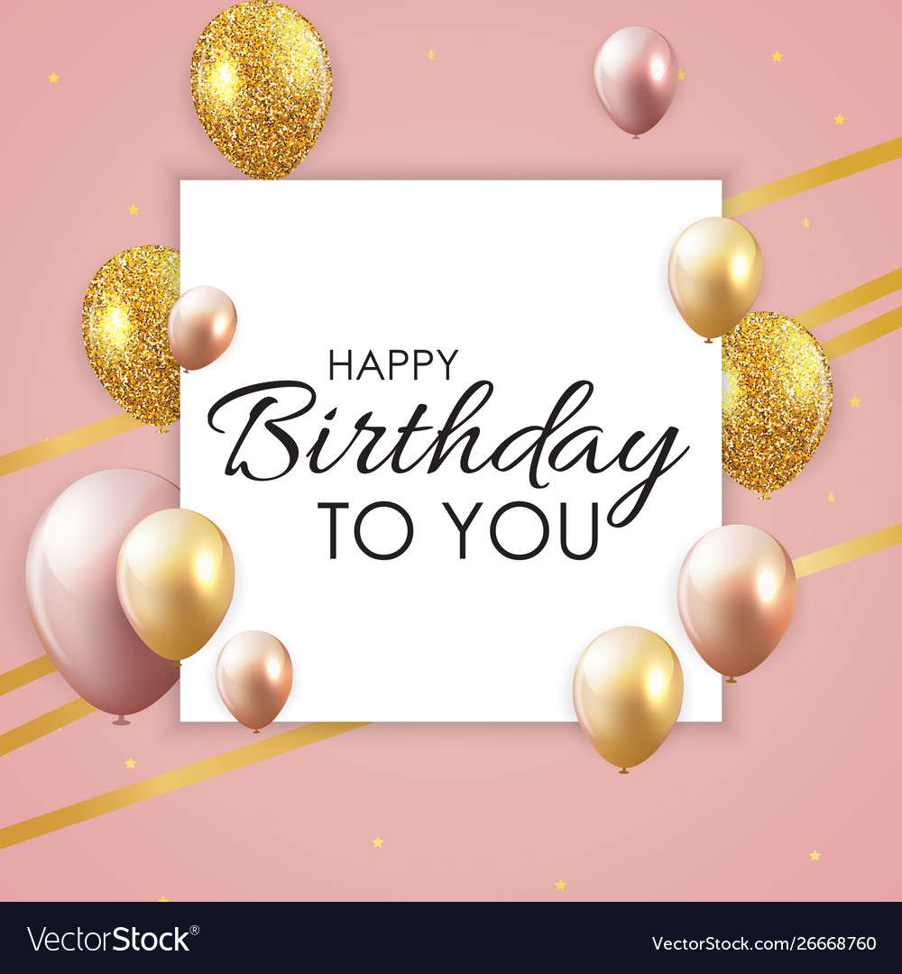 Glossy Happy Birthday Balloons Background Vector Image