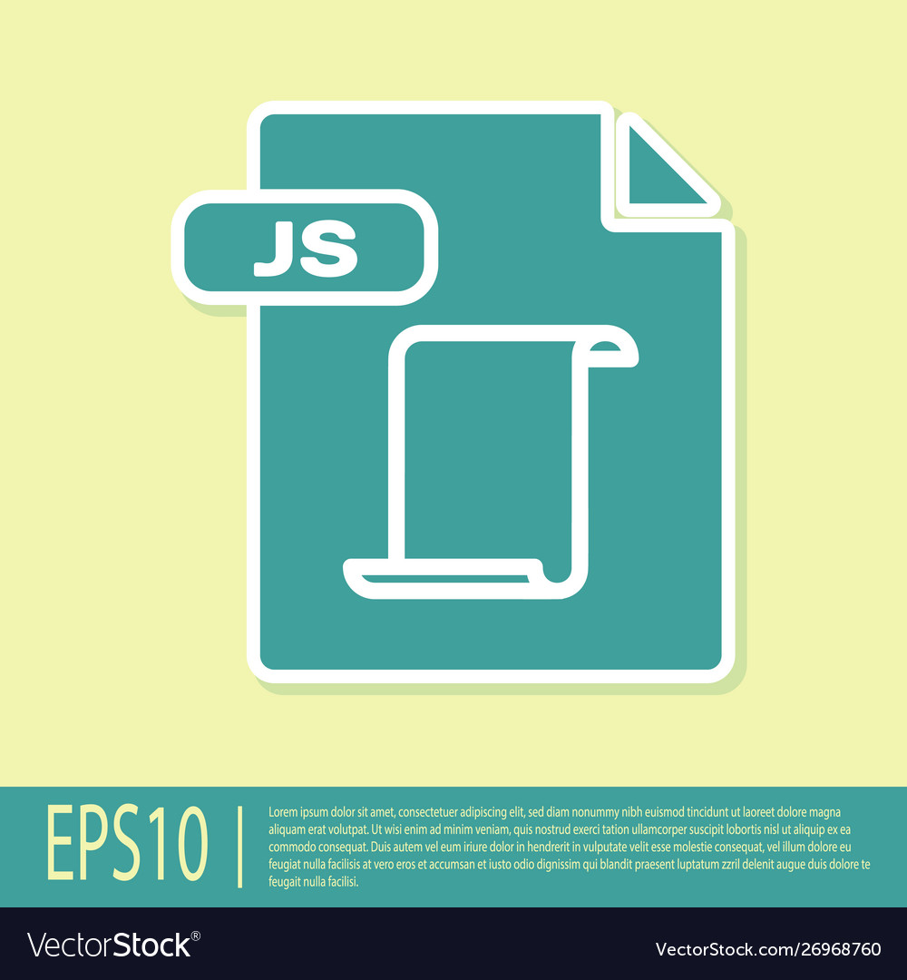 Green js file document download button icon vector image Green js file document download button icon