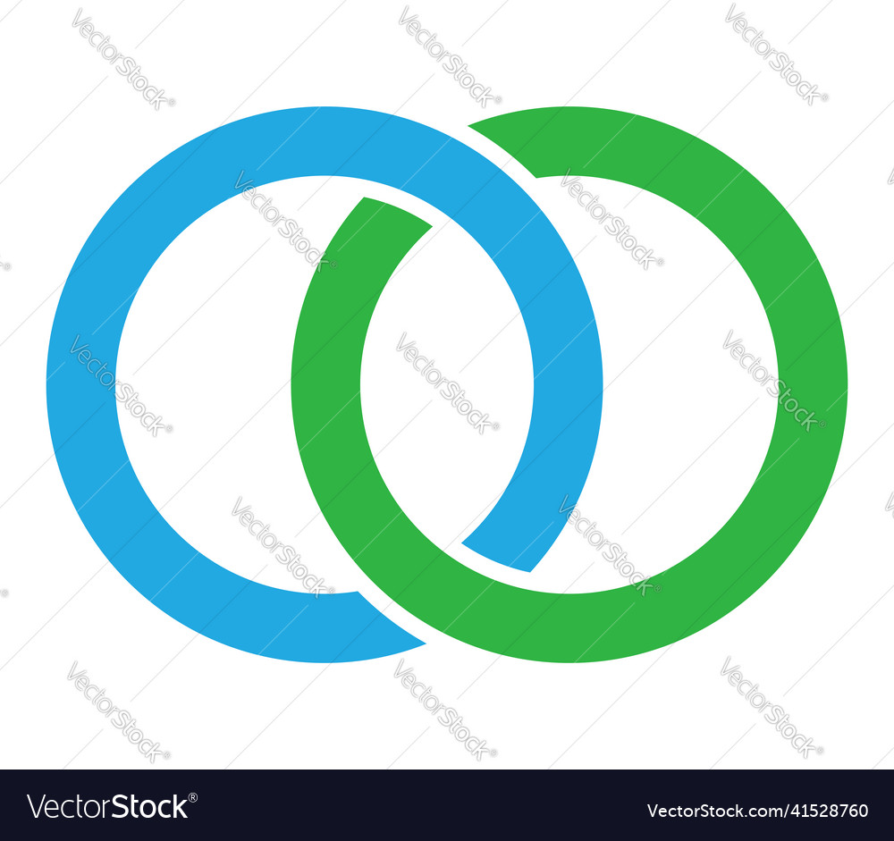 Interlace interconnected intersecting circles vector image Interlace interconnected intersecting circles