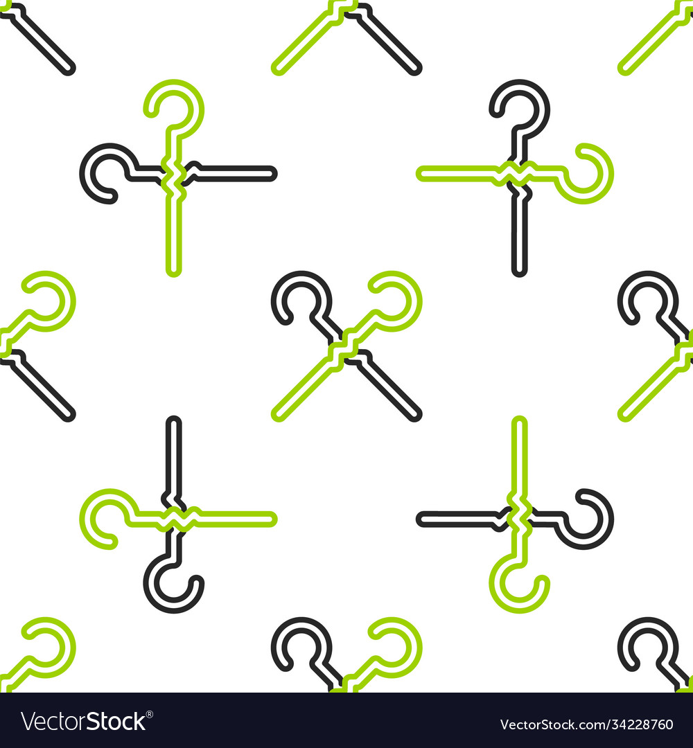 Line bbq skewers icon isolated seamless pattern vector image Line bbq skewers icon isolated seamless pattern
