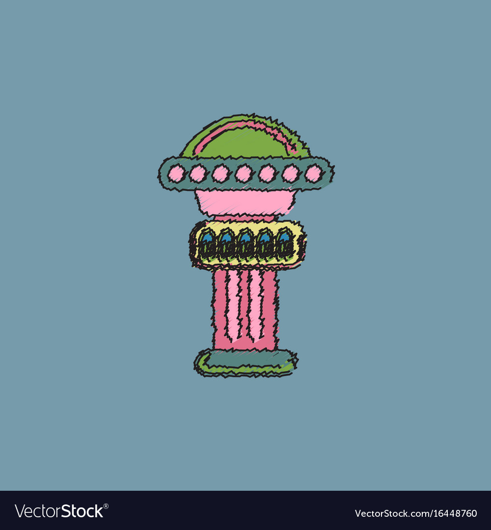 Merry-go-round icon in hatching style