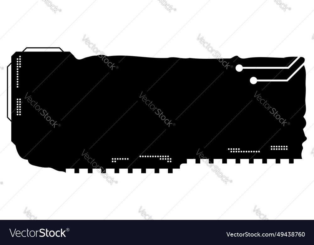 Rectangular design clipart in tech style isolated