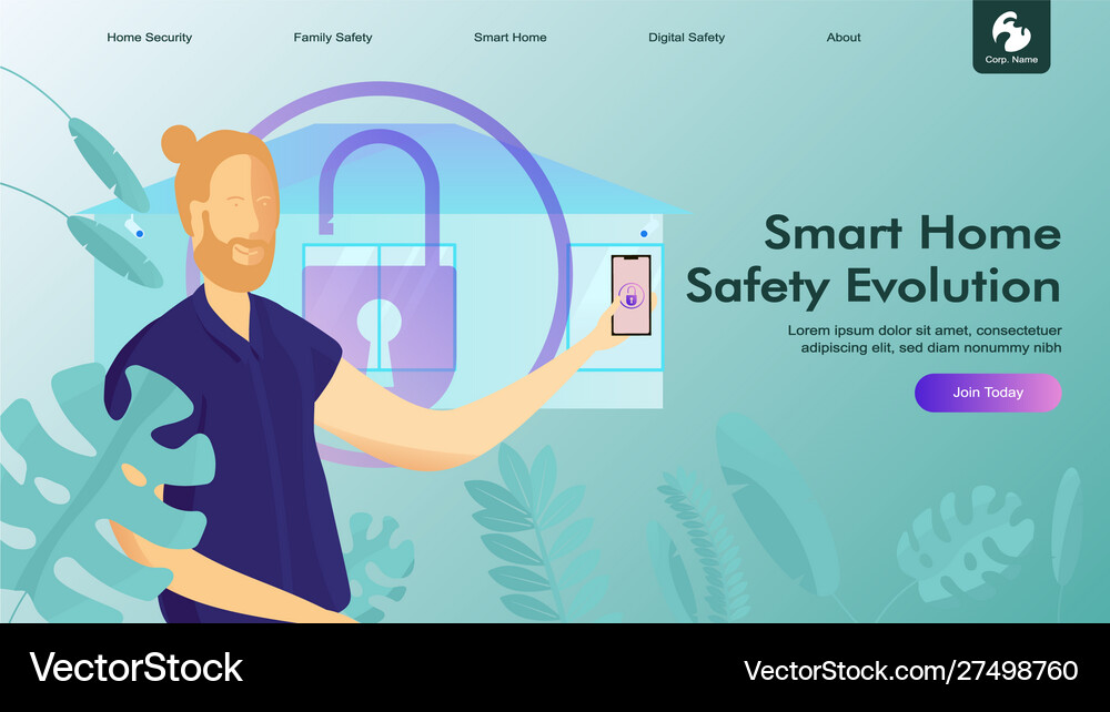 Smart home flat Royalty Free Vector Image - VectorStock