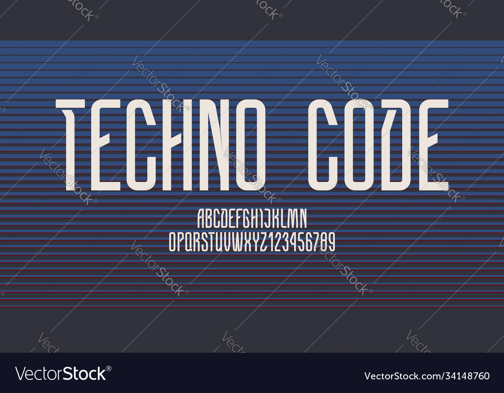 Technical high font condensed alphabet letters