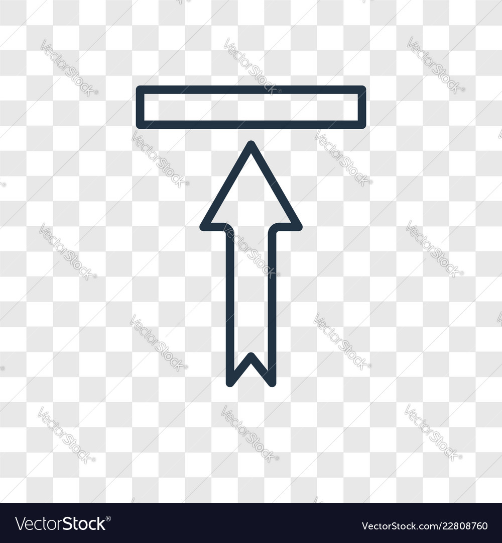 Up arrow concept linear icon isolated vector image Up arrow concept linear icon isolated