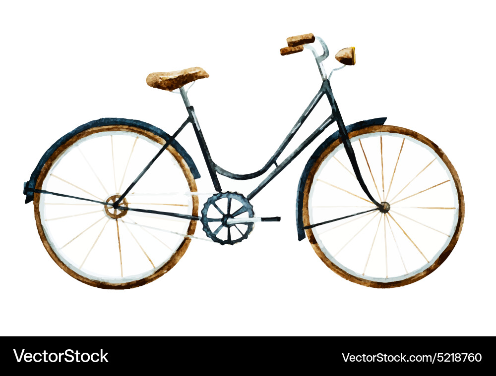 Watercolor bike Royalty Free Vector Image VectorStock